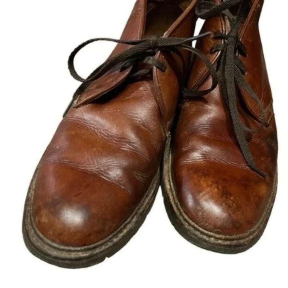 Frye Mens Brown Leather Chukka Boot Tie Size 9